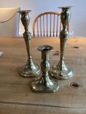Antique Georgian brass candlesticks c1820 3 in total
