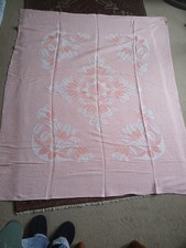 Vintage Pink Embroidered Cotton Bedspread