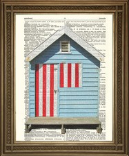 BEACH HUT ART: Seaside Holiday Coastal Art Print