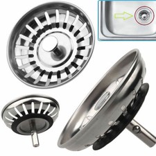 Kitchen Sink Strainer Drainer Replacement Premium Stainless Steel Waste Plug Kit