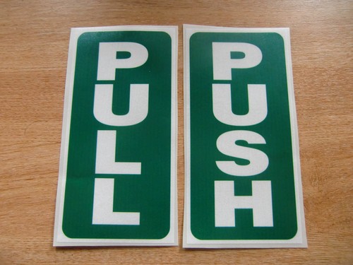 Push pull decals 2x - /,