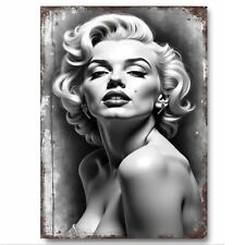 Marilyn Monroe Portrait Vintage  Photo Wall Art Printed on Sheet Metal Sign