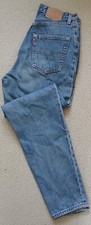 MENS VINTAGE LEVI'S 901 BLUE STRAIGHT LEG BUTTON-FLY JEANS. W30 L30