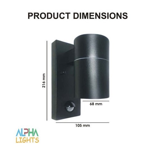 Gu10 outdoor wall light - gu10, pir