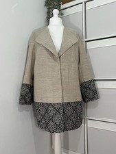 M&S Per Una Ladies Coat Size 18 Lined Wool Mix Pockets Occasion Tweed Twill