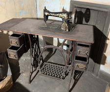  Vintage Singer sewing machine Cast Iron Table Base Frame with draws