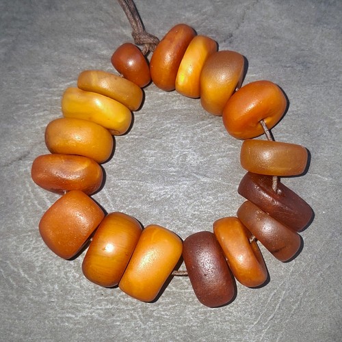 Antique baltic amber beads - 17,