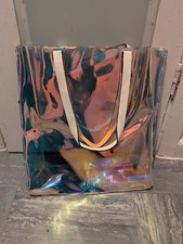 1PC Transparent Holographic PVC Tote Bag Fashion Stylish Handbag Large Capacity 