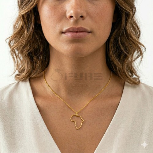 14ct gold dainty african map - 14ct,