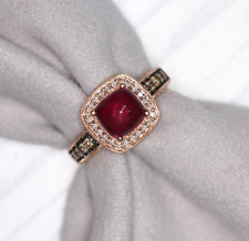 Natural Ruby and Diamond Engagement Ring in 14KT Rose Gold