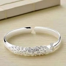 Sterling Silver Peacock Bangle