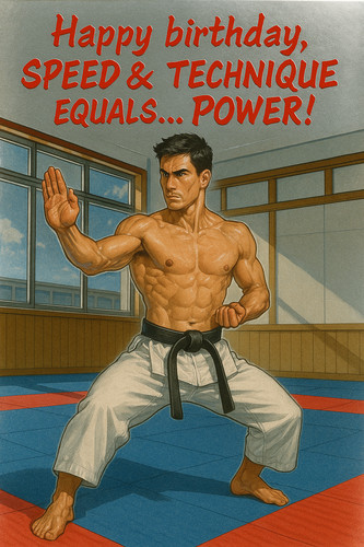 Karate birthday card for him - for,