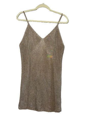 Metallic knit tank mini dress - knit,