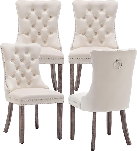 Velvet dining chairs set - set, 4