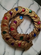 Vintage 80s Jeweled Chain Belt