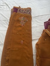 Orange And Purple Half Saree
