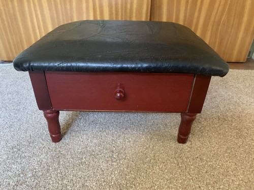 Faux leather top - faux, footstool