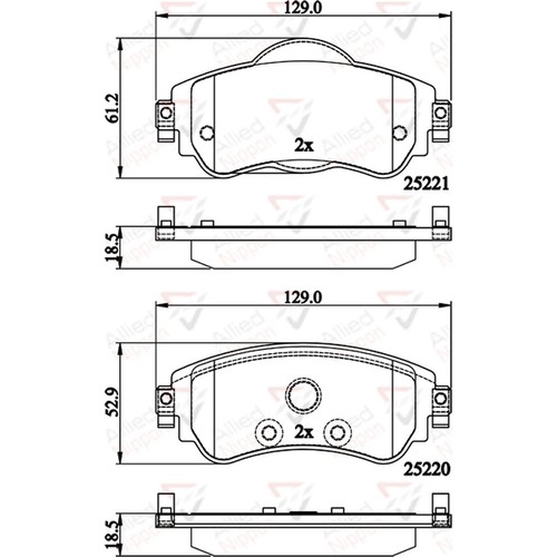 Brake pads set - pads, citroen