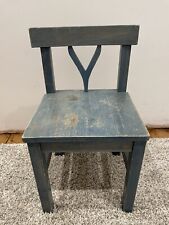 Blue Artificially Distressed  Wooden Child’s Children Junior  Chair