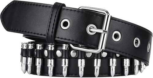 Black studded bullet belt for - black,