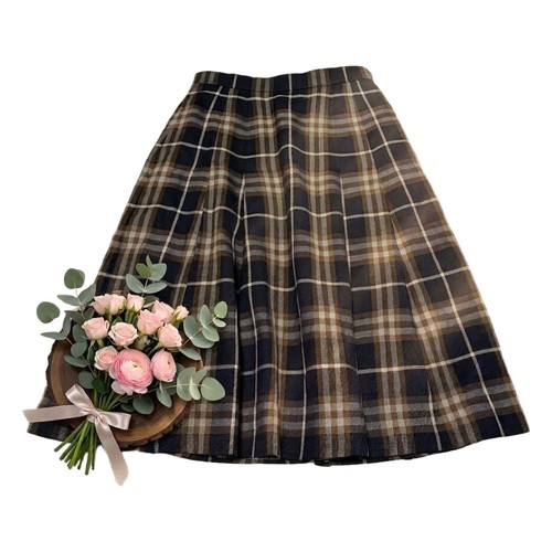 Burberrys plaid skirt navy - plaid,