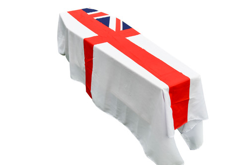 White ensign flag coffin - white,