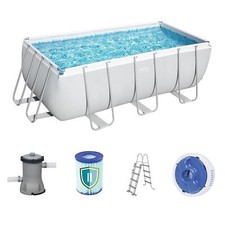 Swimming Pool 13.5ft Power Steel Frame - Pump Filter Ladder Dispenser Bestway