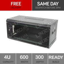 4U Server Rack Network Cabinet 19 inch 600 x 300mm Black