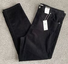 NEW M&S Ladies Black Corduroy Straight Leg Trousers Sizes 24 Short & 24 Long