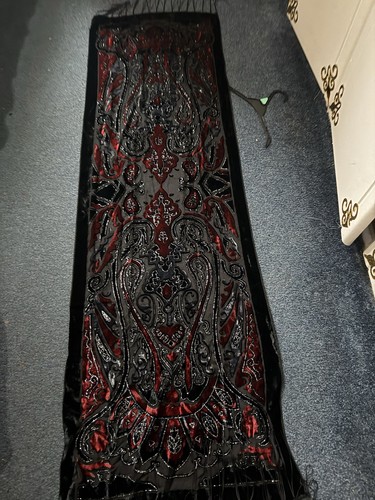 Women black red velvet - &,