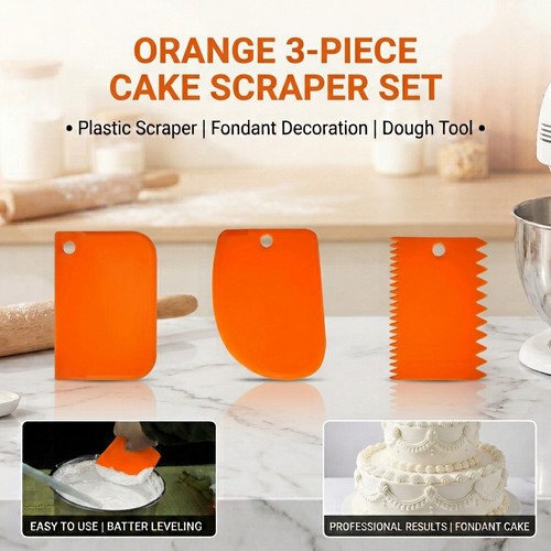 3pcs plastic icing scraper - 3pcs,