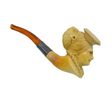 19th Century Meerschaum & Block Amber Regency Lady Pipe Antique c1880