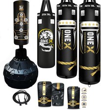 Punch Bags 3/4/5ft Filled Heavy Free-Standing Bag Kickboxing Boxing Training set