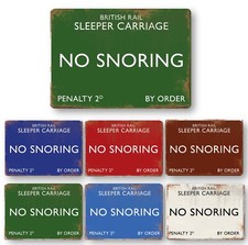 British Rail Vintage Metal Sign Novelty Railway Sign Sleeper Carriage No Snoring