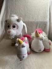 Despicable me bundle of 2 unicorns and 1 goat soft toy plush pillow pet