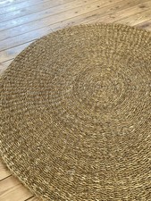 Round Natural Seagrass Handwoven Rug 120cm Diameter 