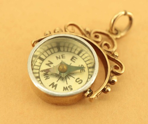 9ct gold compass watch - 9ct,