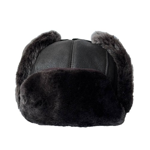 Russian ushanka leather hat - russian,