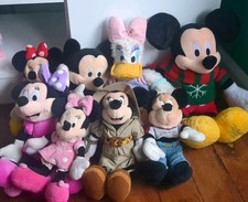Disney vintage Mickey Minnie mouse Daisy Duck plush Soft Toy Bundle x8 vgc
