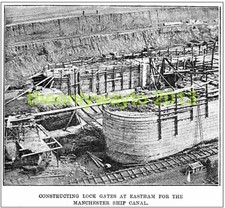 Lock Gates At Eastham, Manchester Ship Canal, c1900, MODERN REPRODUCTION