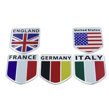 1× Flag Logo Car Emblem Metal
