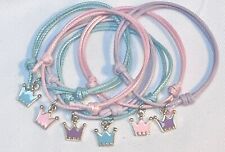 6 PRINCESS CROWN FRIENDSHIP BRACELETS, Party Bag Fillers, Hen Party