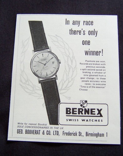 Bernex swiss watch - bernex, 1965