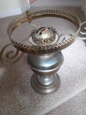 Vintage Large Copper Oil Lantern With Adjustable Double Wick.