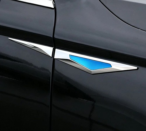 Metal side fender badge - metal, trim