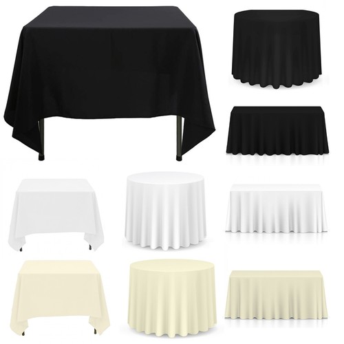 Polyester tablecloth white - polyester,