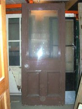 DOOR Star etched glass half glazed period Pine panel wooden 38" x 90" approx