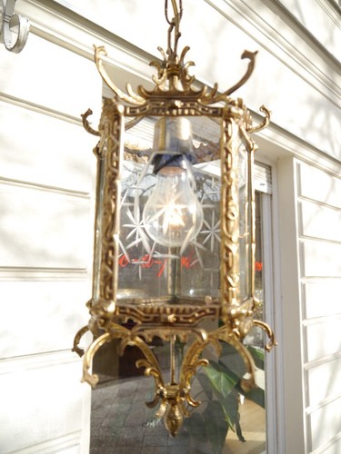 Vintage french brass lantern - french,