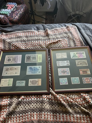 Framed germany reichsbanknote - framed,