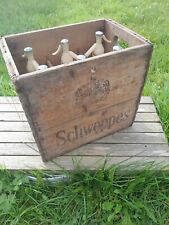 VINTAGE ADVERTISING  SCHWEPPES CRATE & SODA SIPHON BOTTLES